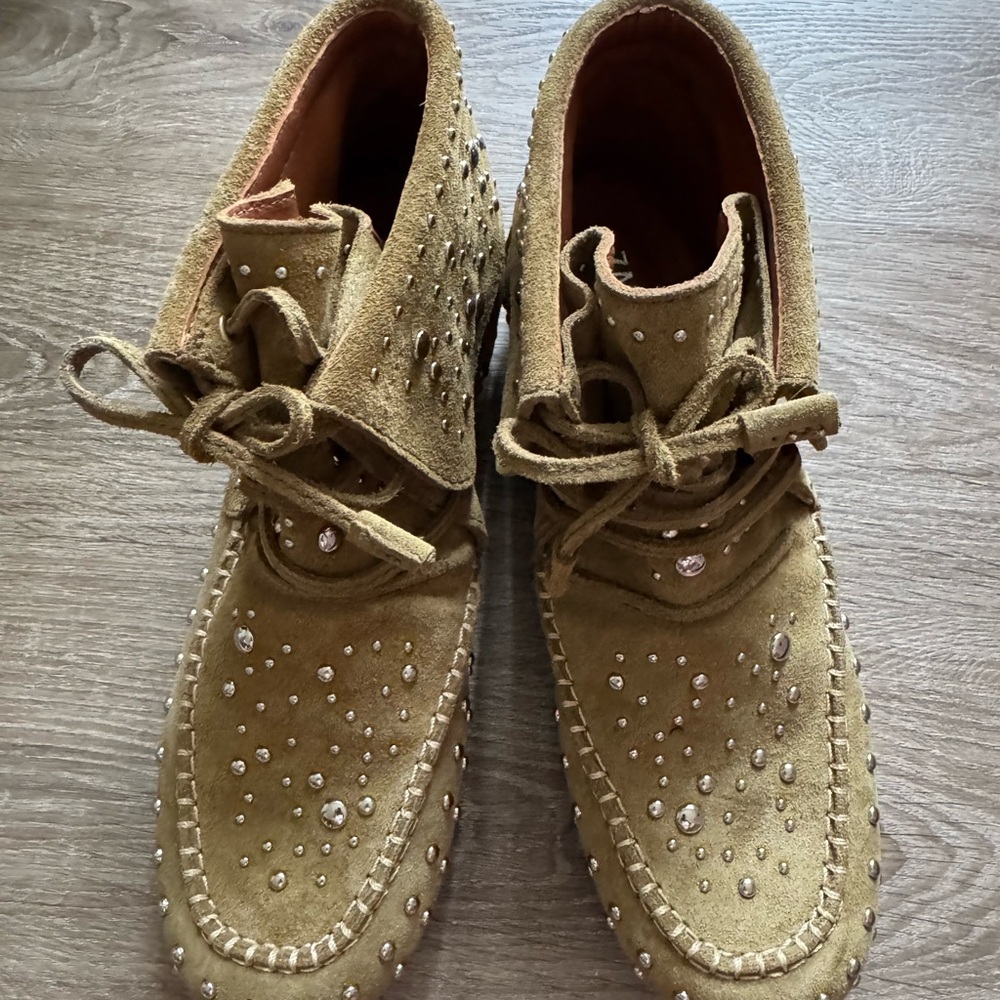 ZADIG & VOLTAIRE Santa Fe Suede Ankle Boots w/ Studs